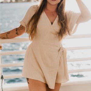 WORN ONCE Cream Linen Romper
